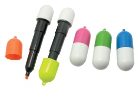 mini pill or capsule highlighter marker