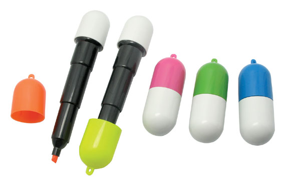 mini pill or capsule highlighter marker