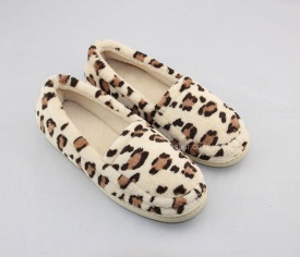 leopard microtowelling enclosed back slippers