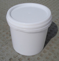 1L plastic round bucket with lid