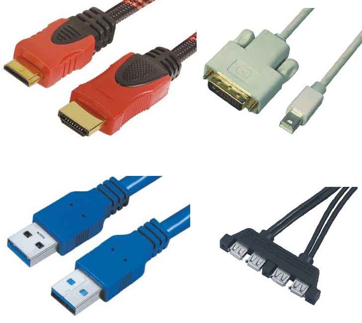 DVI cable,USB cable, HDMI cable
