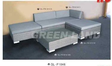 Aluminum PE Rattan Sofa Set with Cushions and UV Protection GL-F1046