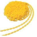 Continuous Plastic Yellow Decorative Barrier Chains 6mm x 3m With 2 S Hooks