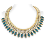 Fashion Jewelry Chunky Rhinestone Beaded Necklace, Nickel-Free Gold Plating