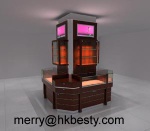 Cherry finish high quality  jewelry display counter and cabinet and showcase in retai store of mall