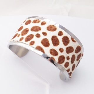 Stainless steel unique designed  leopard print cuff bangles