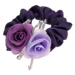 Double colors Rose scrunchie for Grils