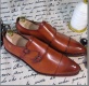 - Italia Craft Genuine Calf Leather Mens Monk Straps Shoe