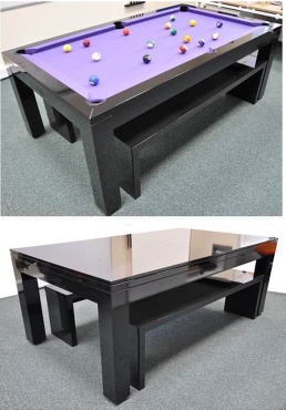 7ft solid wood pool table with dining top