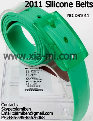 2011 fashion silicone rubber plastic belts