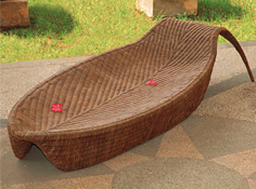 Part rattan reclining chairs