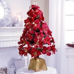 red flower christmas tree
