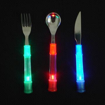 Flashing Stainless Steel Cutleries for party ,bar,pub,festival