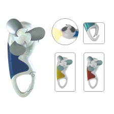 Function Carabiner Mini Fan With LED Light Torch Flashlight