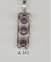 Hand-crafted Sterling Silver Pendant stud with Amethyst gemstone