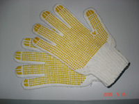 dotted work glove