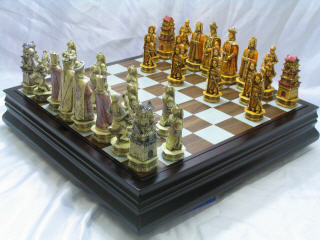 Chess set with board