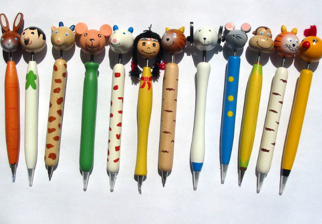 wooden cartoon pen
