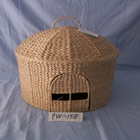 Straw woven pet house