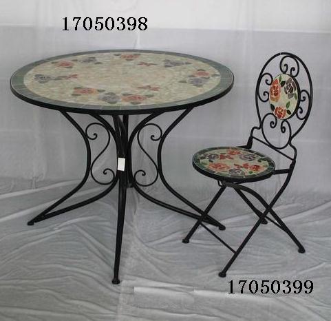 BISTRO SET, STAINED GLASS TOP