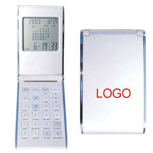 Calculator with calendar, aluminium surface