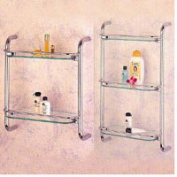 Wall-Mounted Bathroom Racks with Two or Three Layers 