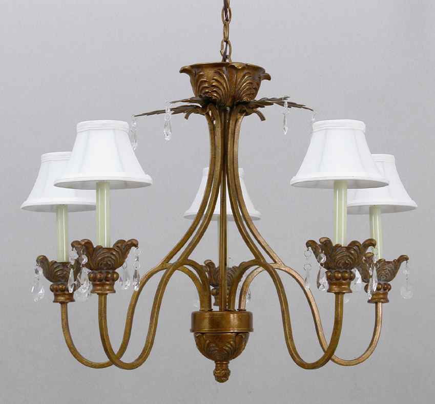 5 Light chandelier with Fabric Shade