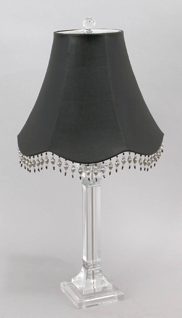 22" ACRYLIC TABLE LAMP WITH FABRIC SHADE