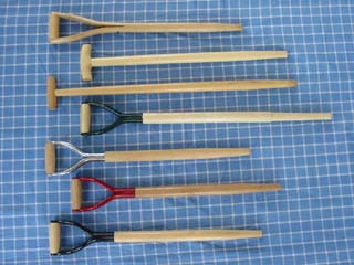 garden tool, wooden handle, tool head