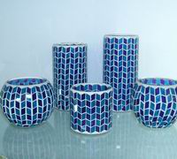 Glass Mosaic Candle Holders