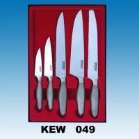 5-pc Knife Set | Grey Matte Sand Finish Handle!!salesprice