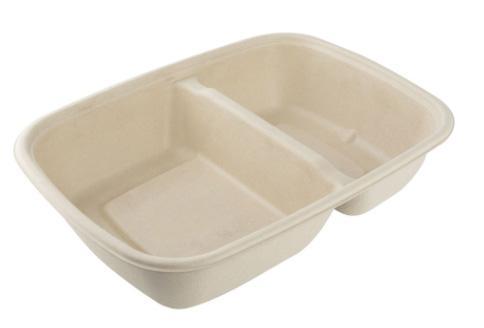 CR900-2 Compostable Natural Pulp & Bagasse Container | 2 Compartment!!salesprice