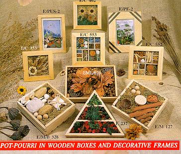 Pot- Pourri in Wooden Boxes and Decorative Frames