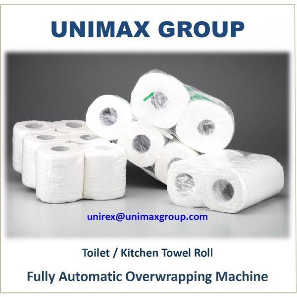 UC-406-DS Fully Automatic Multi-Pieces Toilet / Kitchen Towel Roll Over-wrapping Machine