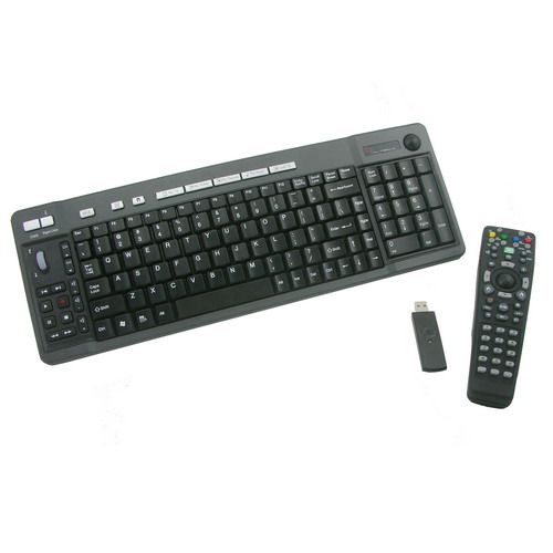 RKR-768 Combo Set of Wireless Full Size Keyboard Built-in Trackball w/remote