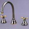 Kitchen Faucet, Pipe Spout, Cross Handles w/bell-shaped Base