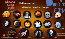 Halloween gift vibration speaker badge