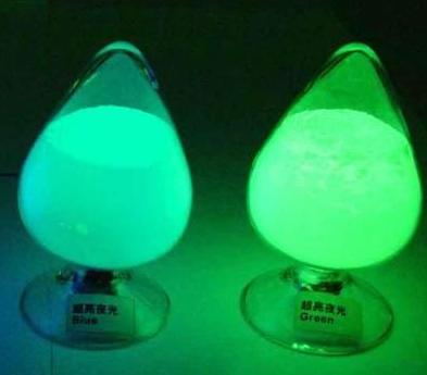 glow in the dark pigment blue and green color