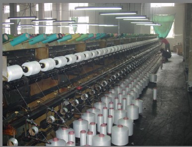cotton yarns on producing line
