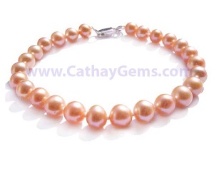 6-7mm White, Pink, Mauve or Black Round Pearl Bracelet with a 925 Sterling Silver Clasp