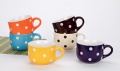 ceramic color mug with dot design by handprint milk mug