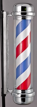 Flat caps chrome plated rotating barber shop pole
