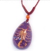 real insect abmer fashion jewelry pendant