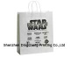 Kraft paper shopping bag reusable shopping bag with flat handle