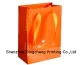 Promotional paper bag with flat tape handle or ribbon handle