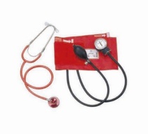 Aneroid sphygmomanometer and dual head stethoscope