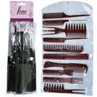10pcs comb set, 10pcs combs in a PVC bag