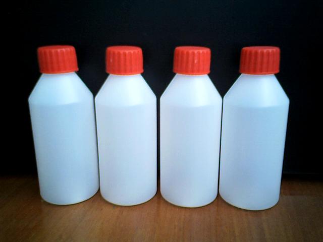 Plastic chemical bottles,