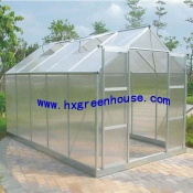 green powder coated aluminium greenhouse