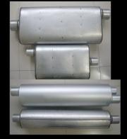 Full welded turbo round/oval performance muffler